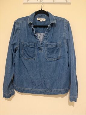 Velvet Heart Denim Pullover Shirt Jacket in Light Blue